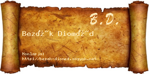 Bezák Dioméd névjegykártya